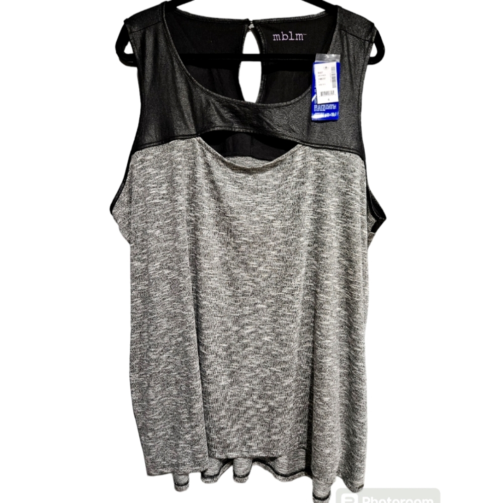 Plus Size Grey/Black Sleeveless Tunic Sz 4x